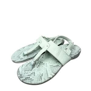 Vionic Sandals Size 9 Tala T Strap Mint Green Snakeskin Print Lightweight